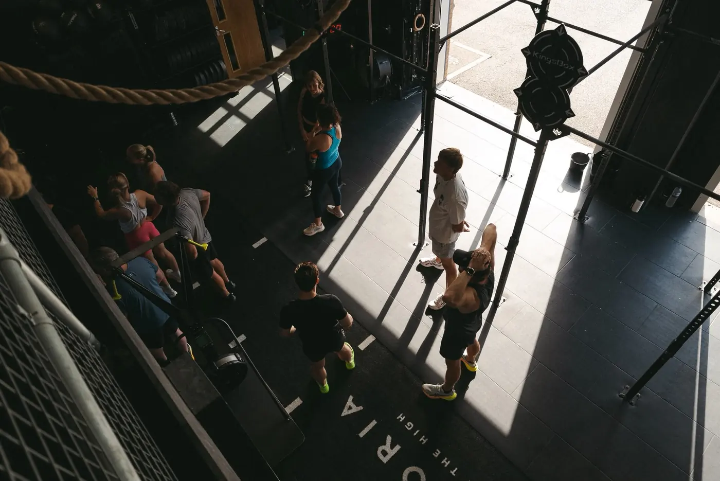 Looking down on a session from the mezzanine